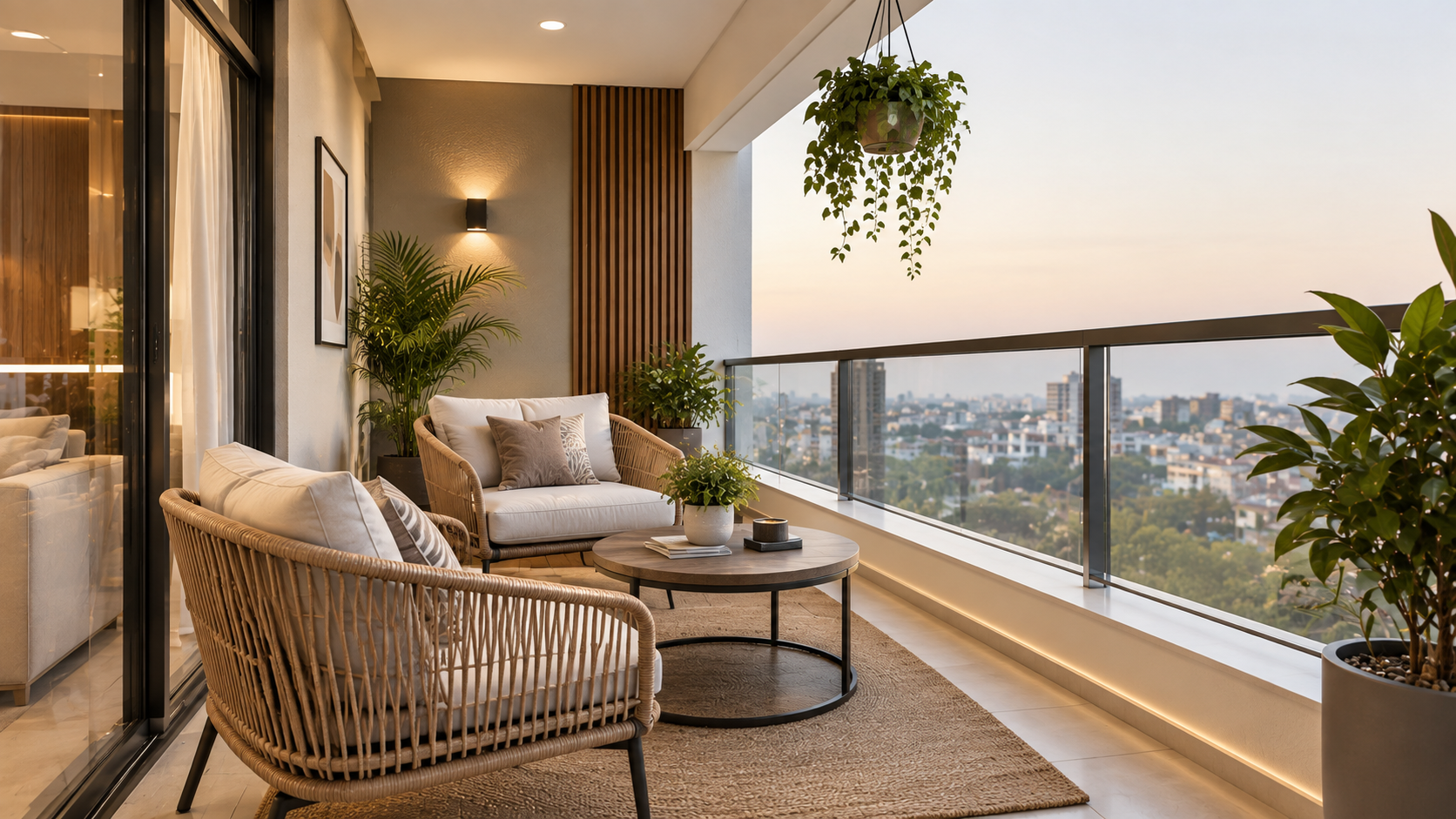 Modern balcony garden design by Cores Interiors Bangalore